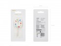 Bougie d'anniversaire Chiffre '0', confettis blancs, 5.5cm