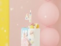Bougie d'anniversaire Chiffre '4', confettis blancs, 5.5cm