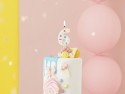 Bougie d'anniversaire Chiffre '6', confettis blancs, 5.5cm