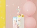 Bougie d'anniversaire Chiffre '7', confettis blancs, 5.5cm