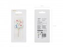 Bougie d'anniversaire Chiffre '8', confettis blancs, 5.5cm