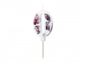 Bougie d'anniversaire Numéro '0', Blanche avec Pétales de Fleurs, 8 cm