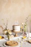 Bougie d'anniversaire Numéro '0', Blanche avec Pétales de Fleurs, 8 cm