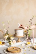 Bougie d'anniversaire Numéro '3', Blanche avec Pétales de Fleurs, 8 cm