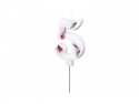 Bougie d'anniversaire Numéro '5', Blanche avec Pétales de Fleurs, 8 cm
