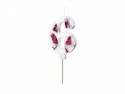 Bougie d'anniversaire Numéro '6', Blanche avec Pétales de Fleurs, 8 cm
