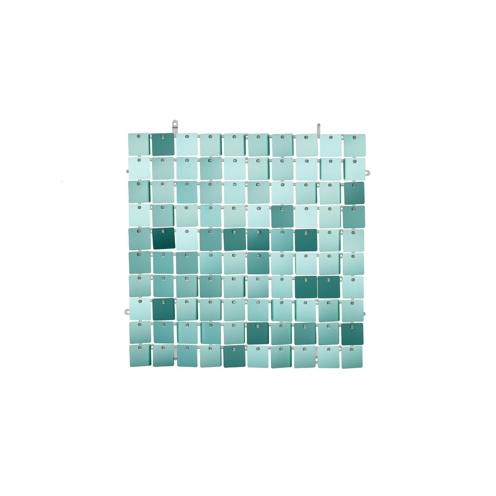 Panneau de fond à paillettes, forme carrée, turquoise pâle, 30x30 cm