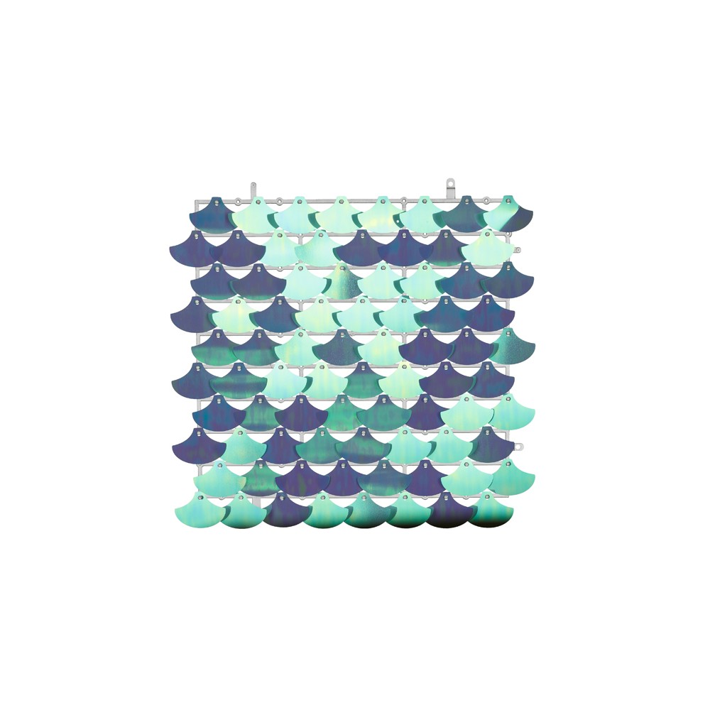 Panneau de fond en paillettes, forme écaille, lilas clair, 30x30 cm