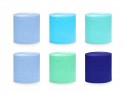 Papier crépon 5cm/10m, set de 6 pcs., mélange bleu-vert