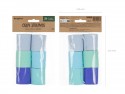 Papier crépon 5cm/10m, set de 6 pcs., mélange bleu-vert