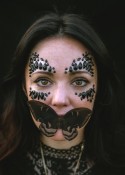 Cristaux Décoratifs pour Visage, Noirs, 15x9 cm