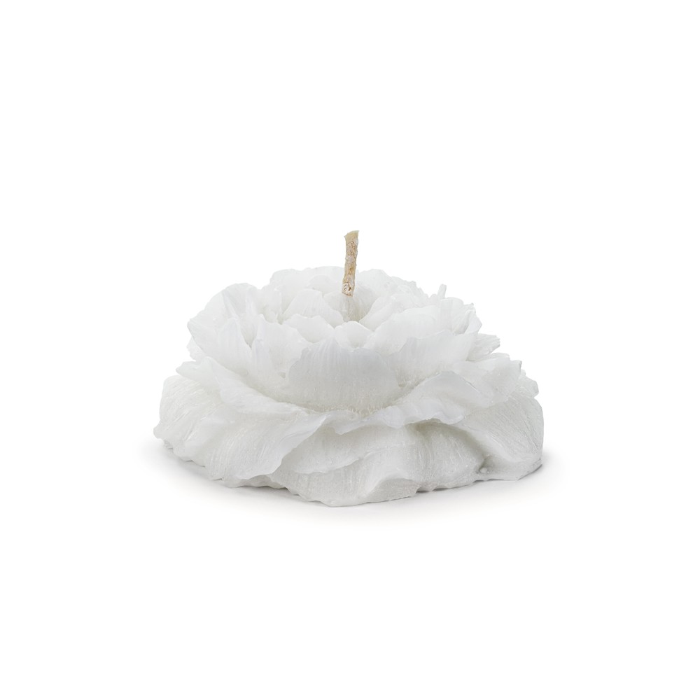 Bougie flottante pivoine, mat blanc, 8 cm