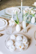 Bougie flottante pivoine, mat blanc, 8 cm