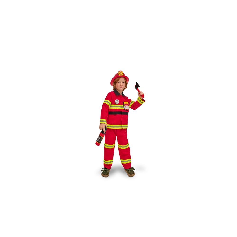 Costume de pompier, rouge, taille 96-116 cm