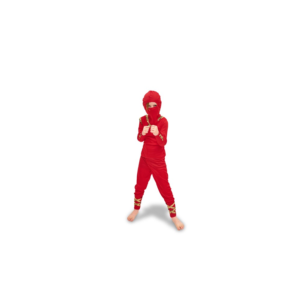 Costume ninja, rouge, taille 96-116 cm