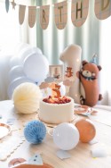 Bougie d'anniversaire Numéro 1 avec ours en peluche, mix, 7 cm