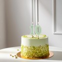 Bougie d'anniversaire Numéro 0, vert, 6 cm