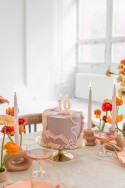 Bougie d'anniversaire Numéro 1, rose poudré, 6 cm