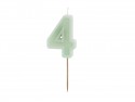 Bougie d'anniversaire Numéro 4, vert, 6 cm