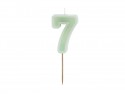 Bougie d'anniversaire Numéro 7, vert, 6 cm