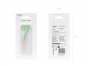 Bougie d'anniversaire Numéro 7, vert, 6 cm