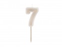 Bougie d'anniversaire Numéro 7, gris chaud, 6 cm