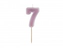 Bougie d'anniversaire Numéro 7, violet, 6 cm
