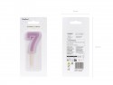 Bougie d'anniversaire Numéro 7, violet, 6 cm