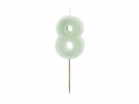 Bougie d'anniversaire Numéro 8, vert, 6 cm