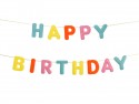 Bannière en feutre, Happy Birthday, mélange, 3 m