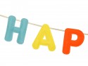Bannière en feutre, Happy Birthday, mélange, 3 m