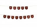 Bannière en feutre, Happy Birthday, marron, 3 m