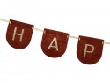 Bannière en feutre, Happy Birthday, marron, 3 m