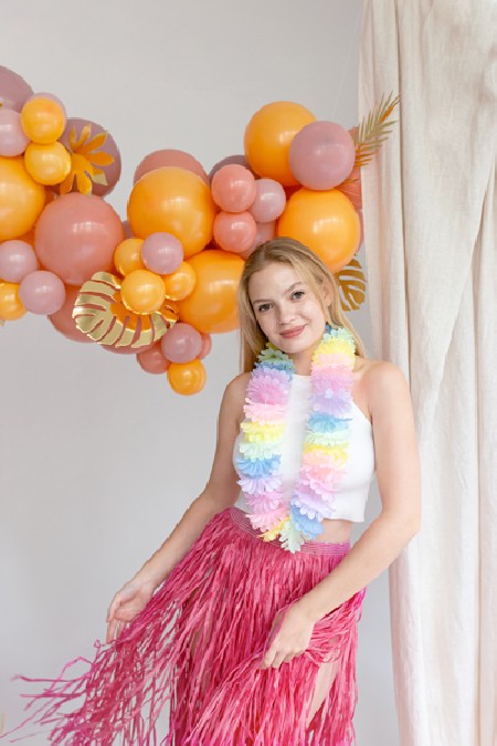Collier hawaïen pastel, 1,2 m