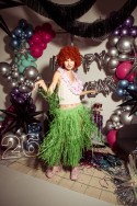 Jupe en raffia, taille adulte, verte