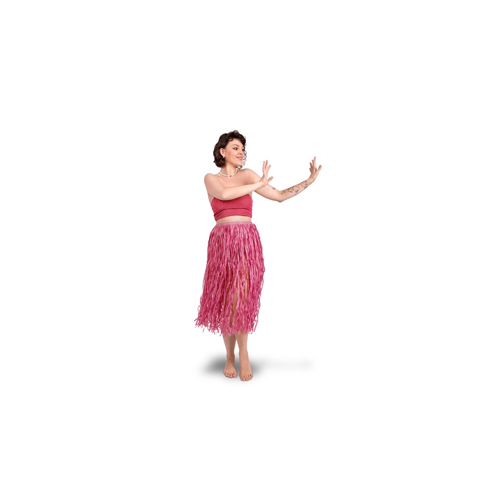 Jupe en raffia, taille adulte, rose