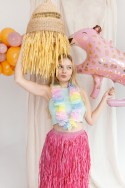 Jupe en raffia, taille adulte, rose
