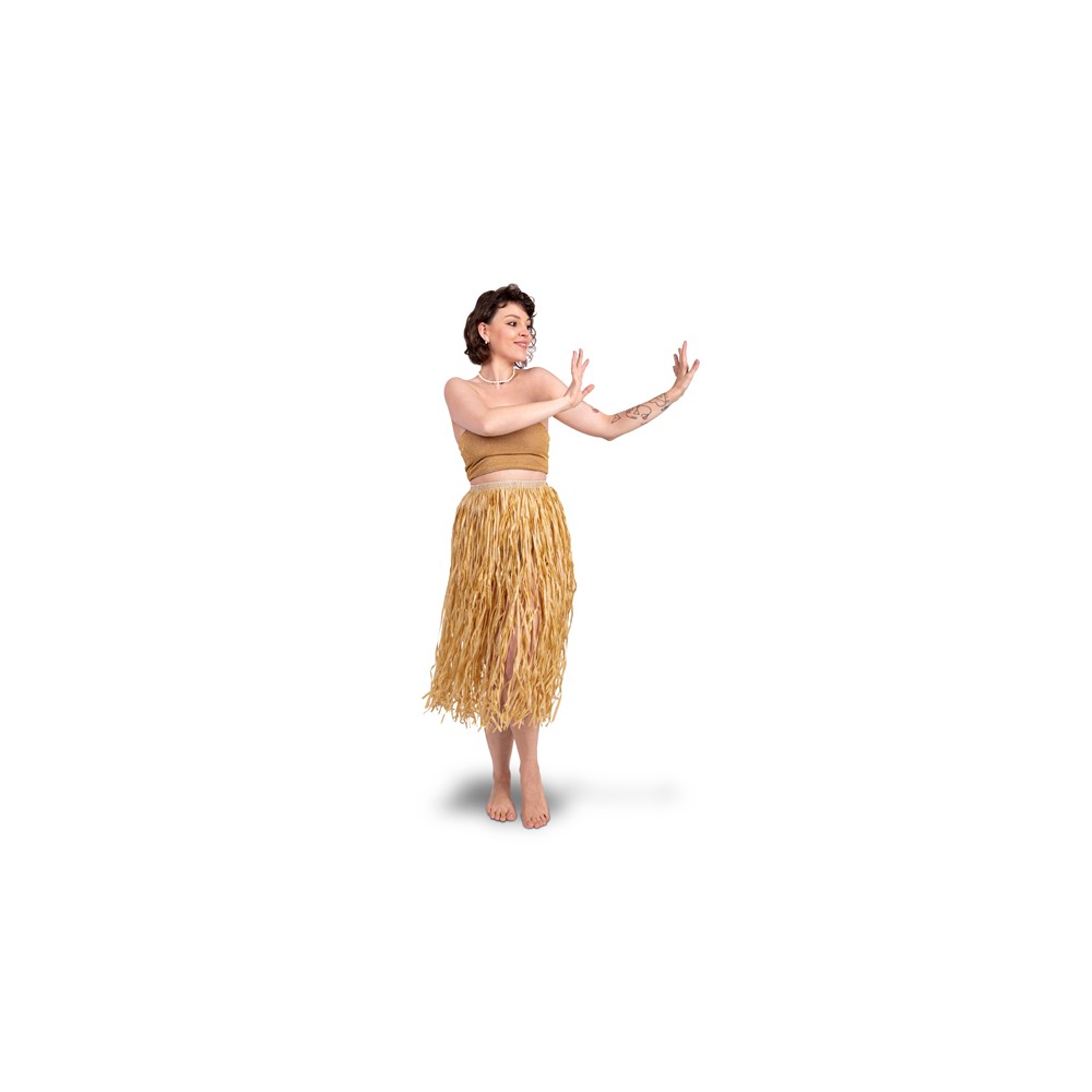 Jupe en raffia, taille adulte, couleur paille