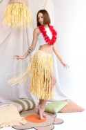 Jupe en raffia, taille adulte, couleur paille