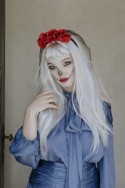 Serre-tête avec voile et roses, mix