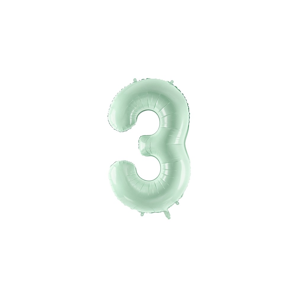 Ballon en aluminium Chiffre ''3'', 72cm, vert