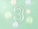 Ballon en aluminium Chiffre ''3'', 72cm, vert
