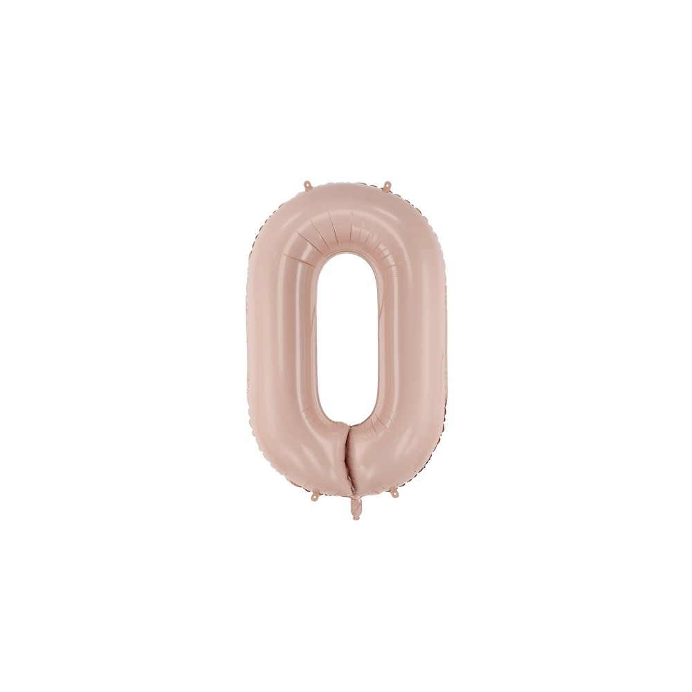 Ballon en aluminium Chiffre ''0'', 72cm, beige foncé