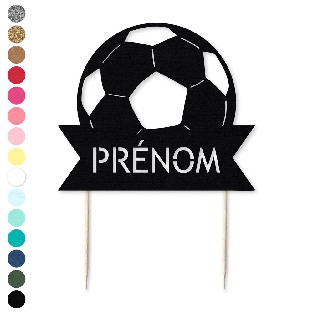 Cake topper en papier personnalisable "football"