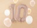 Ballon en aluminium Chiffre ''0'', 72cm, beige foncé
