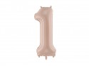 Ballon en aluminium Chiffre ''1'', 72cm, beige foncé
