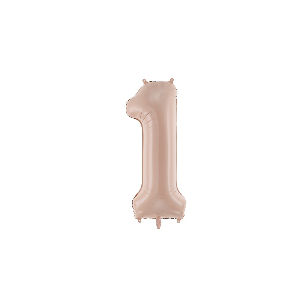 Ballon en aluminium Chiffre ''1'', 72cm, beige foncé
