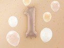 Ballon en aluminium Chiffre ''1'', 72cm, beige foncé