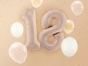 Ballon en aluminium Chiffre ''1'', 72cm, beige foncé