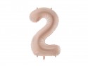 Ballon en aluminium Chiffre ''2'', 72cm, beige foncé